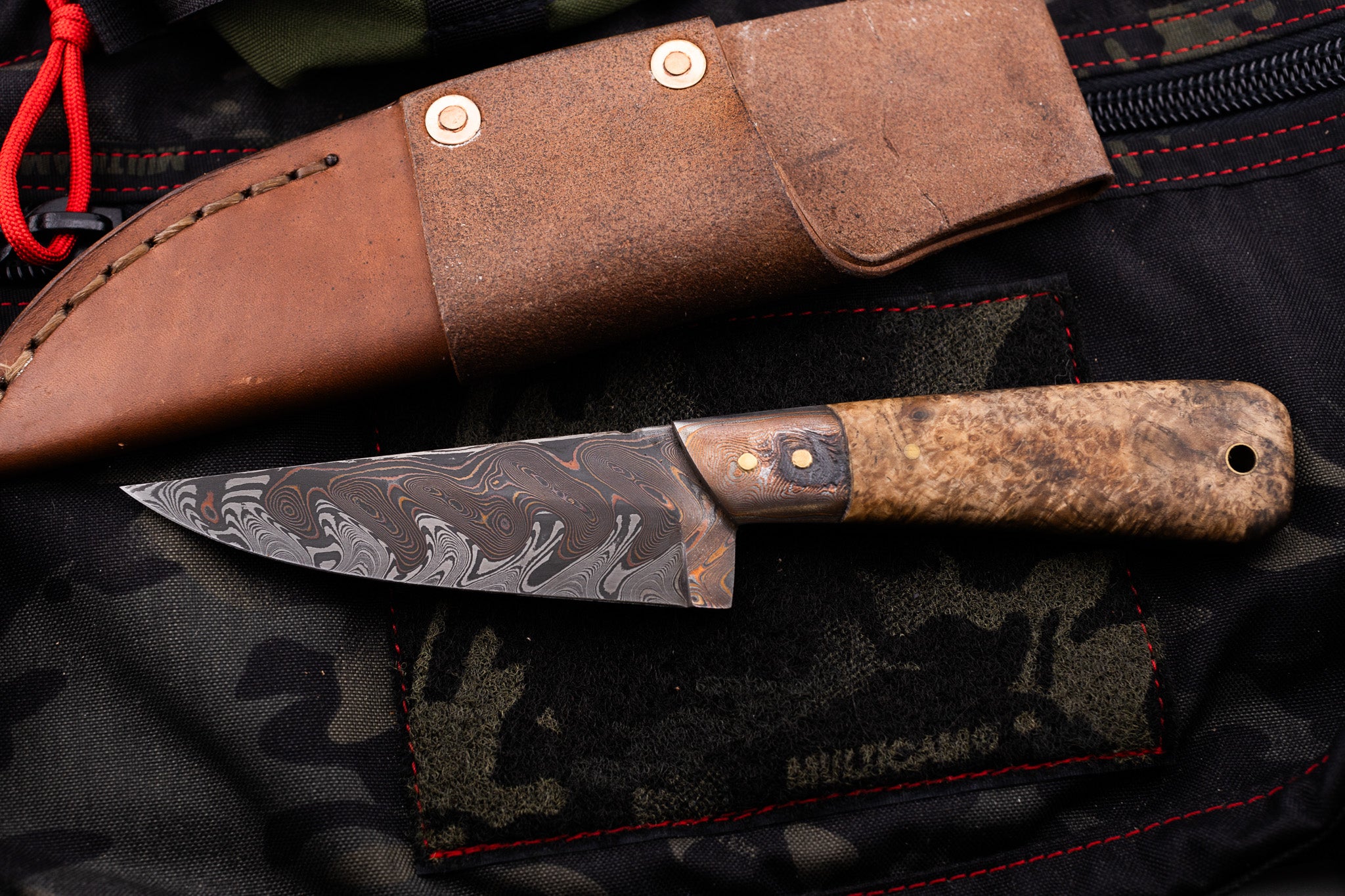 RL Scott Compatriot Chevron Tiger Mai Dam Core Amboyna Burl Handles