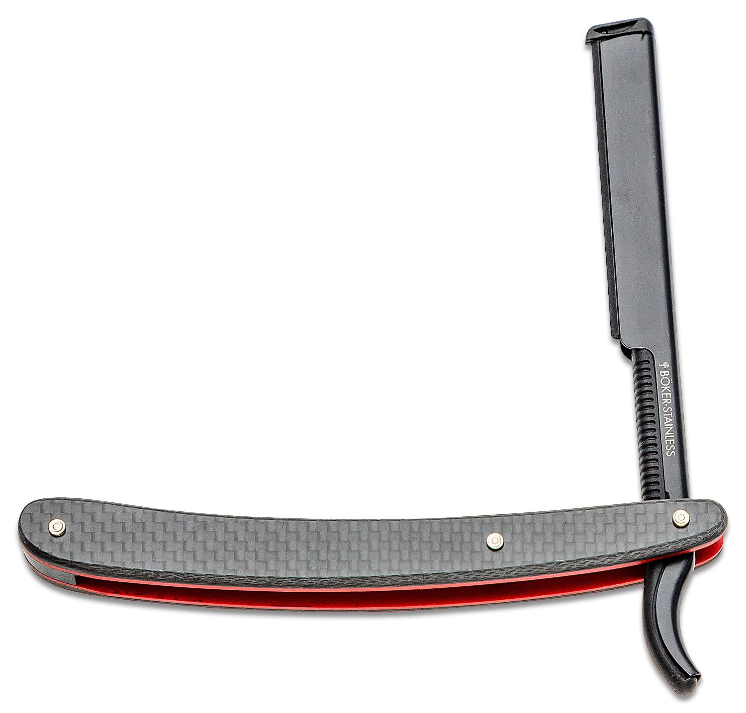 Ridge Runner Hand Razor Boker Barberette Black and Red Straight Razor - 140909
