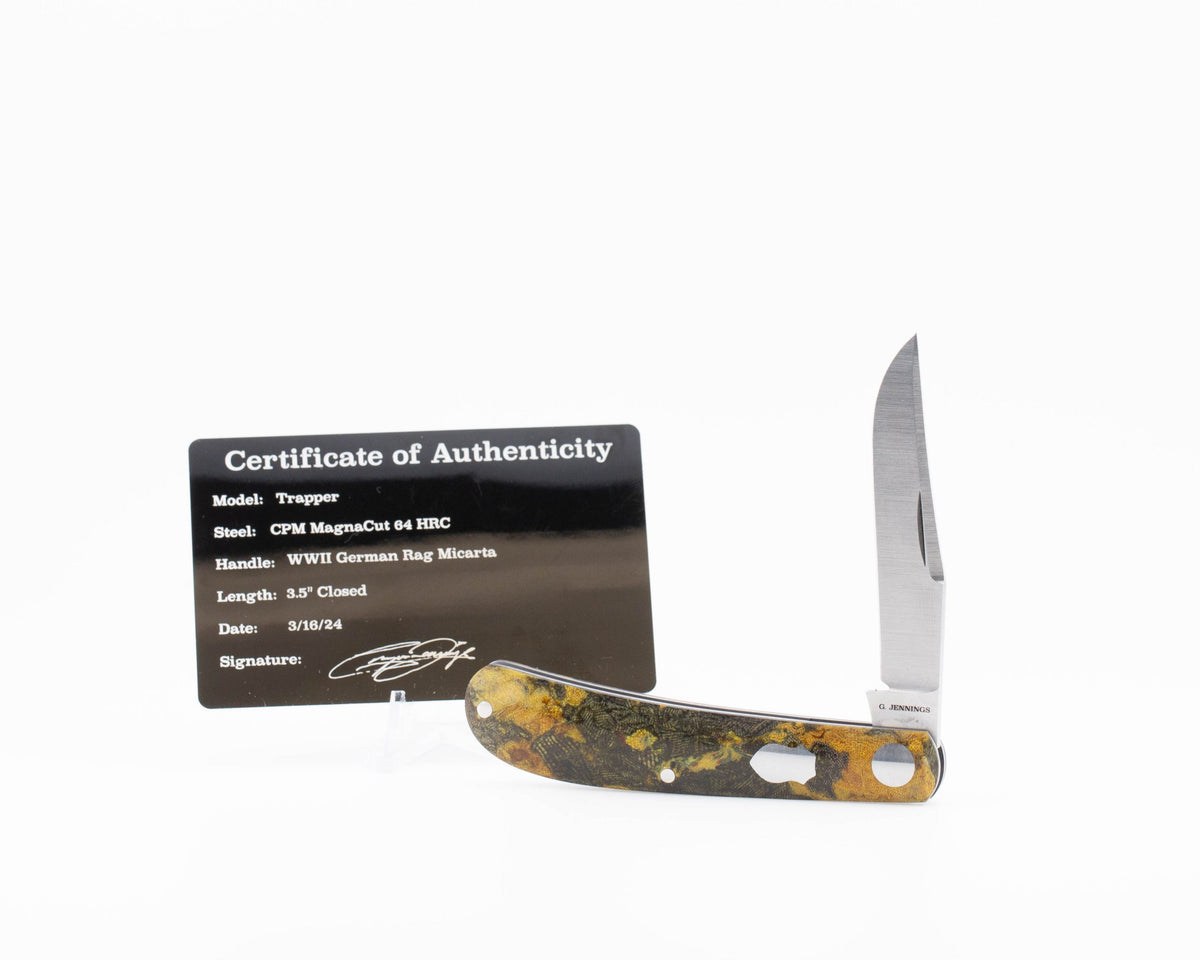 Zarman Rag Grayson Jennings Trapper WWII German Rag Micarta MagnaCut