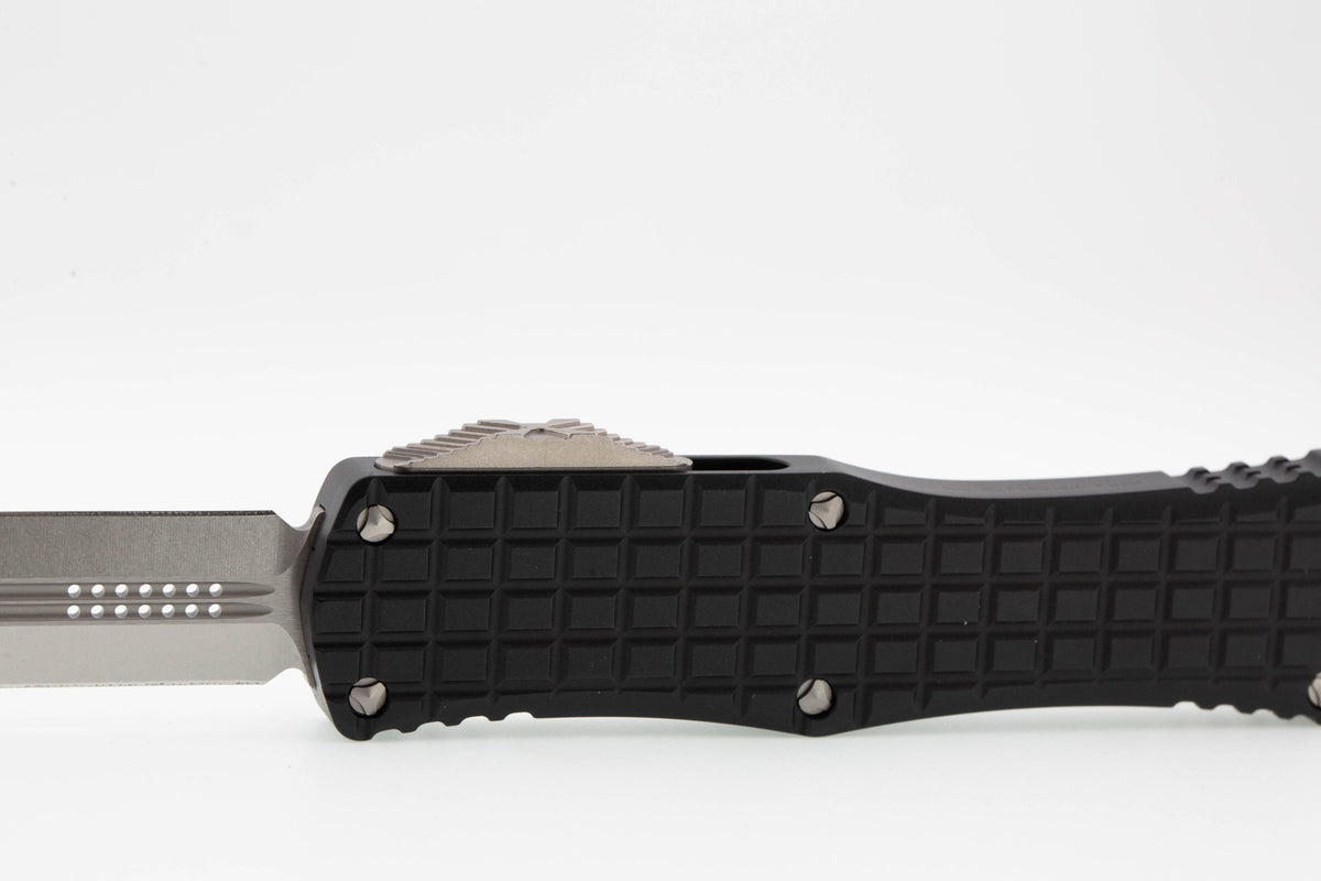 Microtec 702 Microtech 702-10 FRS Hera Stonewashed, Black Aluminum Frag Handles